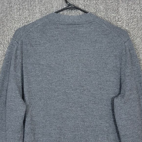 Gap Sweater Mens XL Gray Heather 100% Extra Fine Merino Wool V Neck Cardigan - Picture 8 of 13
